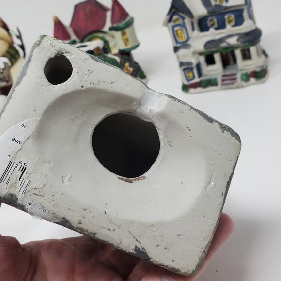 Lot of Ceramic and Resin Holiday Mini houses and Snowman Xmas Decor Christmas - Picture 8 of 10